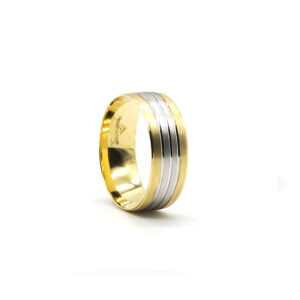 İki Renkli Altın Alyans 8mm 4 gr